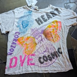 Magnolia Pearl Sacred Heart Graffiti T New w/tag